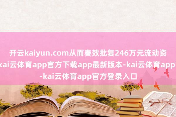 开云kaiyun.com从而奏效批复246万元流动资金贷款额度-kai云体育app官方下载app最新版本-kai云体育app官方登录入口