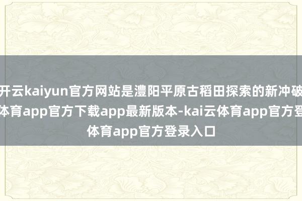 开云kaiyun官方网站是澧阳平原古稻田探索的新冲破-kai云体育app官方下载app最新版本-kai云体育app官方登录入口