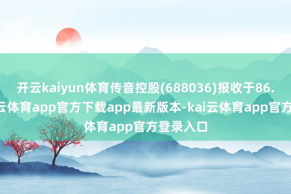 开云kaiyun体育传音控股(688036)报收于86.9元-kai云体育app官方下载app最新版本-kai云体育app官方登录入口