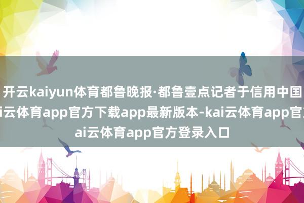 开云kaiyun体育都鲁晚报·都鲁壹点记者于信用中国查询到-kai云体育app官方下载app最新版本-kai云体育app官方登录入口