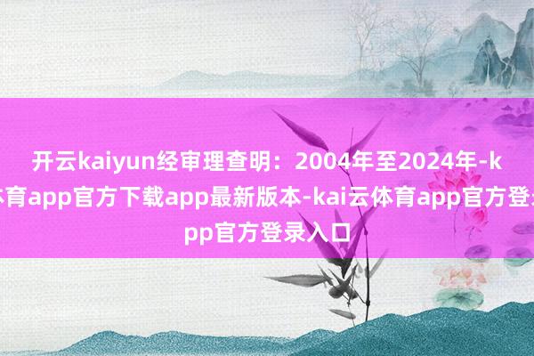 开云kaiyun经审理查明：2004年至2024年-kai云体育app官方下载app最新版本-kai云体育app官方登录入口